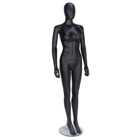 Female Faceless Egghead Display Mannequin – Matt Black (inc stand)