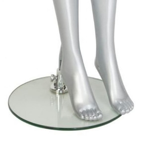 Female Faceless Egghead Display Mannequin – Gloss Silver (inc stand)