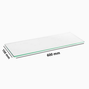 600mm x 150mm x 6mm-Clear Tempered Glass Shelf Panel Storage Sheet Shelving Display Bathroom Shelves