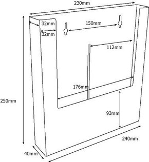 A4 Portrait Leaflet Holder - Wall Mounted