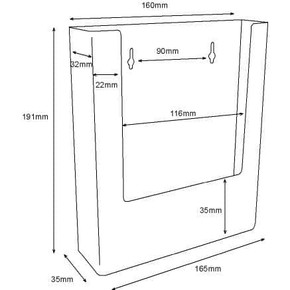 A5 Portrait Leaflet Holder - Wall Mounted