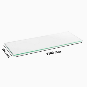 1100mm*300mm*6mm-Clear Tempered Glass Shelf Panel Storage Sheet Shelving Display Bathroom Shelves