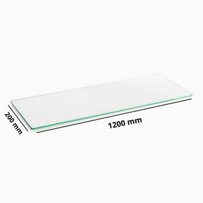 1200mm x 200mm x 6mm-Clear Tempered Glass Shelf Panel Storage Sheet Shelving Display Bathroom Shelves