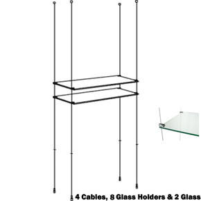 New Toughened Glass Cable Wire Shelves / Shelf Shopfittings / Retail Display - 2