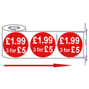 500x45mm Red Price Adhesive Stickers £1.99 3 For £5