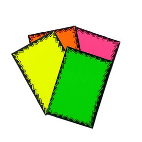 Dayglo Cards - Multi Coloured Pack with Black Border