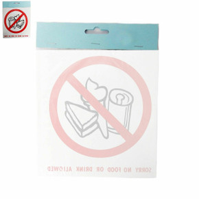 Shop/ Office/ Door/ Window/ Self Adhesive Sticker Label Sign -No food or drink allowed- inside/outside