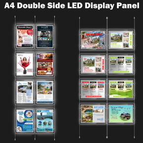 New 8x A4 LED Double Side Window Light Pocket Light Panel Estate Agent Display.