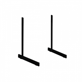 Pair Of Freestanding Heavy-duty Black L-legs For Use On Grid Mesh Panels