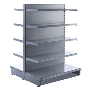 Silver Retail Gondola Shelving Unit - H180cm X W80cm