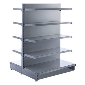 Silver Retail Gondola Shelving Unit - H260cm X W66.5cm