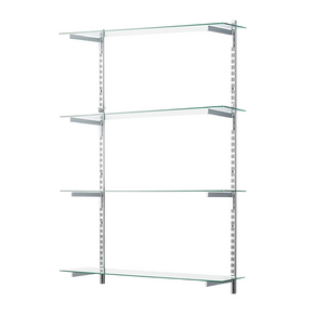 Glass Twin Slot Shelving Set - 15cm Width