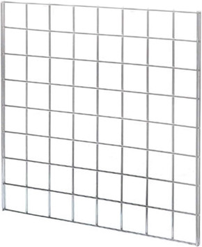 Full Chrome Wall-Mounted Grid Mesh Display 100cm x 100cm