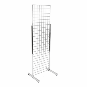 Pair of Heavy Duty Big L-Legs For Grid Mesh Panel - Chrome