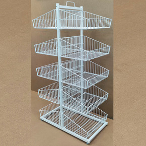 White 5 x Tier Double Side Display Baskets