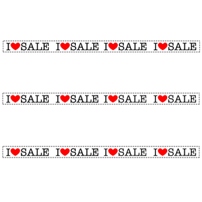 Horizontal I LOVE SALE Poster Window Display Sign-Pack of 3