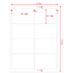 Multi-Purpose A4 White Self-Adhesive Labels - 8 Label Per sheet