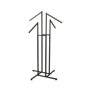 Black Heavy Duty 4 Way Sloping Arm Clothes Rail Stand