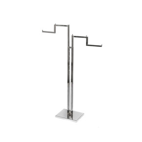 Chrome Clothes Rail Display Stand - 2 Stepped Arms