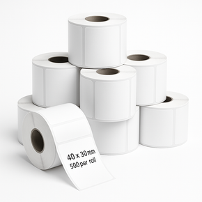 Plain White 40 × 30 mm Thermal Self-Adhesive Labels Plain White 40 × 30 mm Thermal Self-Adhesive Labels