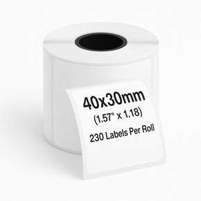 Plain White 40 × 30 mm Thermal Self-Adhesive Labels Plain White 40 × 30 mm Thermal Self-Adhesive Labels