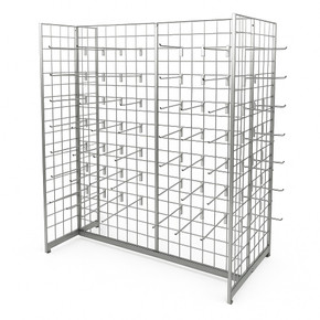 4ft Grid Mesh 'H' Stand Gondola Stand With Euro Hooks Included 180x 4ft Grid Mesh 'H' Stand Gondola Stand With Euro Hooks Included 180x