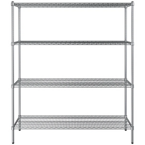 4 Tier Chrome Wire Shelving - 6ft Height