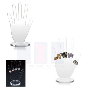 Clear Acrylic Hand-Shaped Ring Display