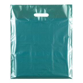 Plastic Plain Metallic Green Carrier Bags