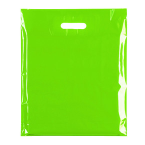 100Plastic Plain Lime Green Carrier Bags