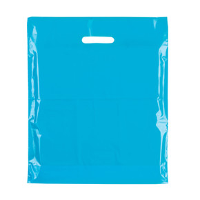 Plastic Plain Sky Blue Carrier Bags