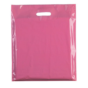 Plastic Plain Pink Carrier Bags