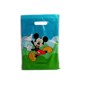 Plastic Blue Micky Mouse Printed Carrier Bags-100