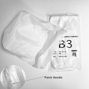 100X PLASTIC PATCH HANDLE CARRIER BAGS