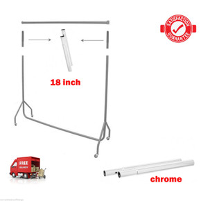 Full Chrome  Extension Poles For Garment Clothes Rail Heavy Duty Comes In 18 Inch Pair