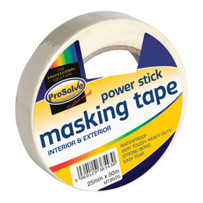 1x Roll Prosolve™ Masking Tape 25mm X 50m Indoor/Outdoor General Purpose Decorating New