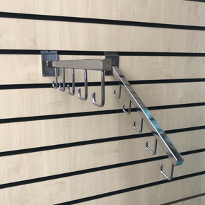 5 Hook Waterfall Sloping/Straight Display Arm For Slatwall