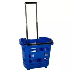 Plastic Shopping Trolley Basket Supermarket Retail Store 31 Litre Capacity