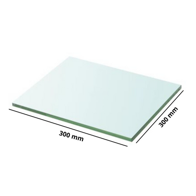 300mm x 300mm x 5mm-Clear Tempered Glass Shelf Panel Storage Sheet Shelving Display Bathroom Shelves