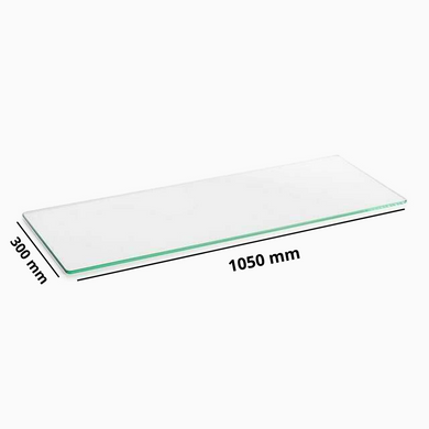 1050mm x 300mm x 6mm-Clear Tempered Glass Shelf Panel Storage Sheet Shelving Display Bathroom Shelves