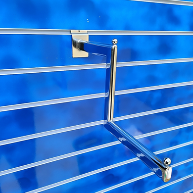 Chrome Stepped Arm Clothes Rail Cranked Display Arm For Slatwall