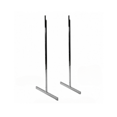 Pair of Heavy Duty Big T-Legs For Grid Mesh - Chrome