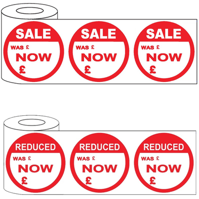 500x45mm Round Adhesive Sale & Reduced Was/Now Stickers