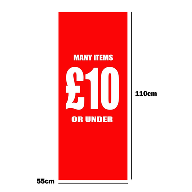 MANY ITEMS £10 OR UNDER Poster Window Display Sign
