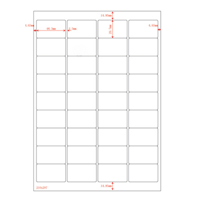 Multi-Purpose A4 White Self-Adhesive Labels - 36 Label Per sheet