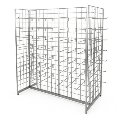 4ft Grid Mesh 'H' Stand Gondola Stand With Euro Hooks Included 180x