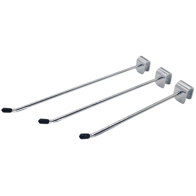 New CHROME STRAIGHT ARM HOOKS FOR BACK BAR PRONG OVAL FOR RETAIL DISPLAY