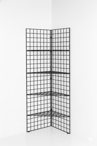 Black Corner Grid Mesh Display Unit – Heavy Duty