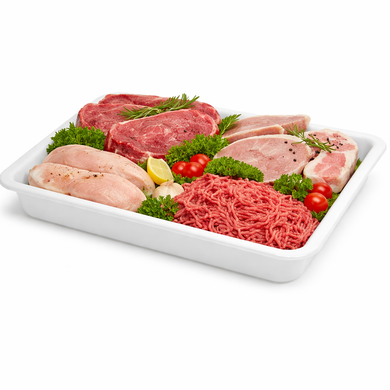 Heavy Duty Plastic Butcher Tray – Meat & Deli Display Tray (White)