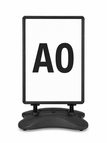 Black A0 Waterbase Pavement Sign – Heavy Duty Outdoor Poster Display Stand